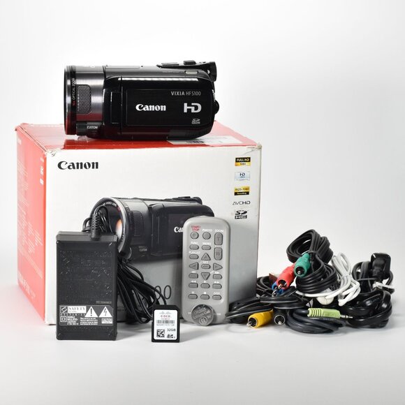 Canon VIXIA HF S100 Flash Memory HD Camcorder 10x Optical HD Lens 32GB SD MINT - Picture 1 of 16